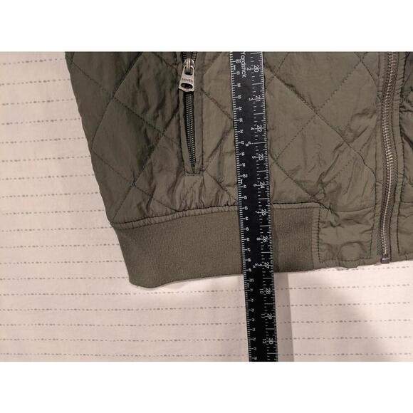 Levi Strauss Quilted Olive Green Bomber Jacket Full Zip Nylon Mens Large 25x27 - Picture 9 of 10